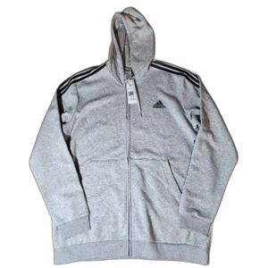 Adidas Full Zip Hoodie – Men’s 2XL Tall – Gray – Logo Sweatshirt – NWT